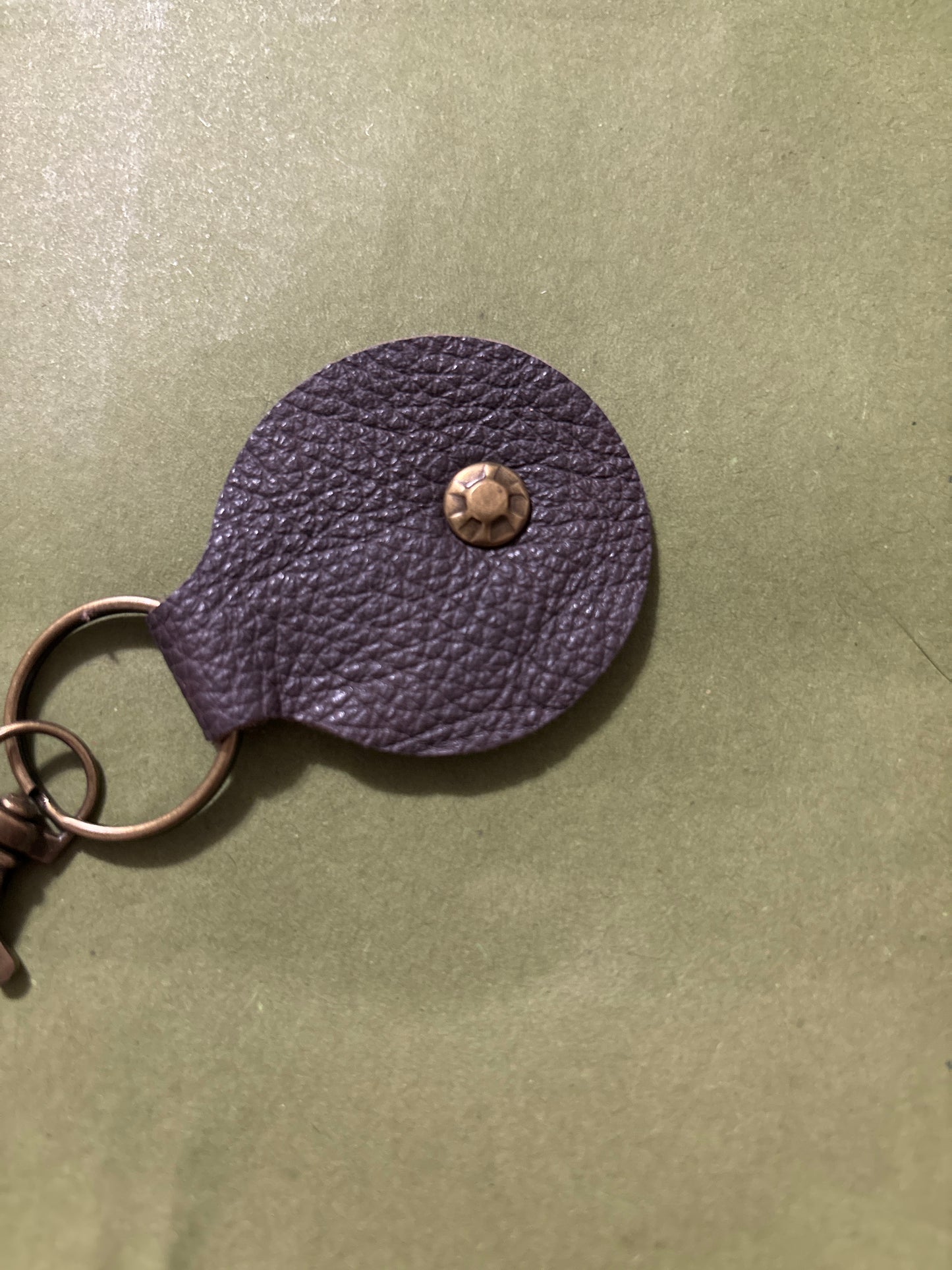 Leather Circle Keychain
