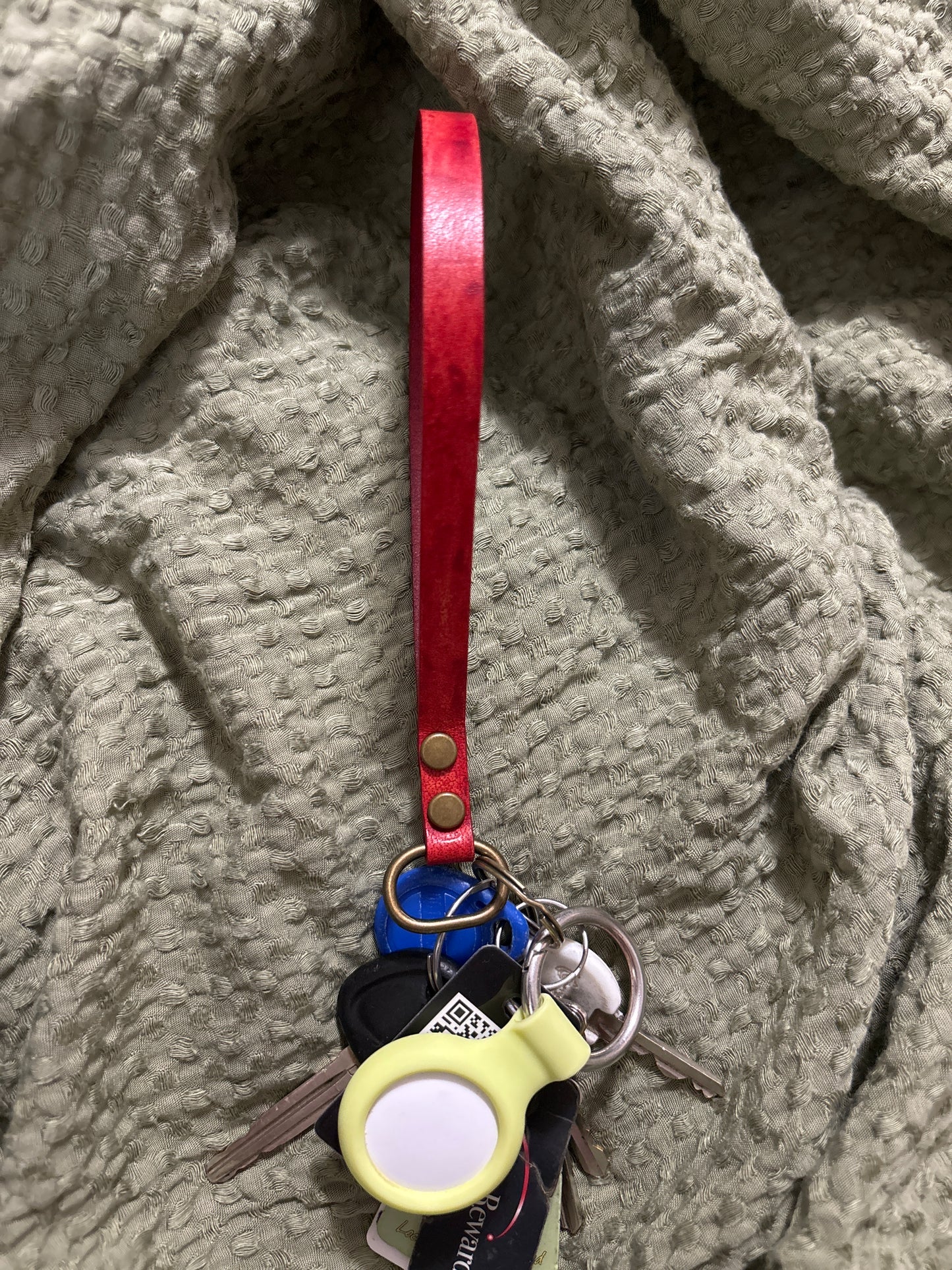 Summer Cherries Red Wristlet Keychain